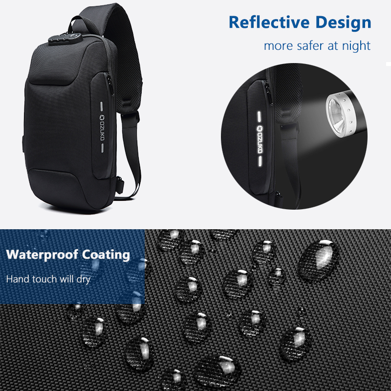 OZUKO 2022 New Wholesale Sports Crossbody Back Pac