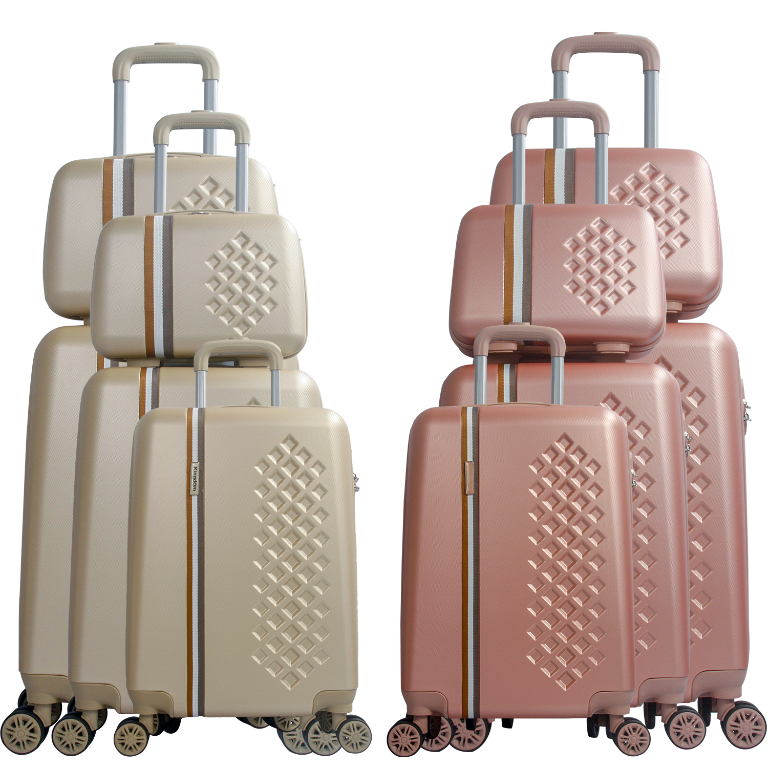 high quality fashion black hardcase plastic luxury trolley bag 5 pieces travel carry on suitcase abs
