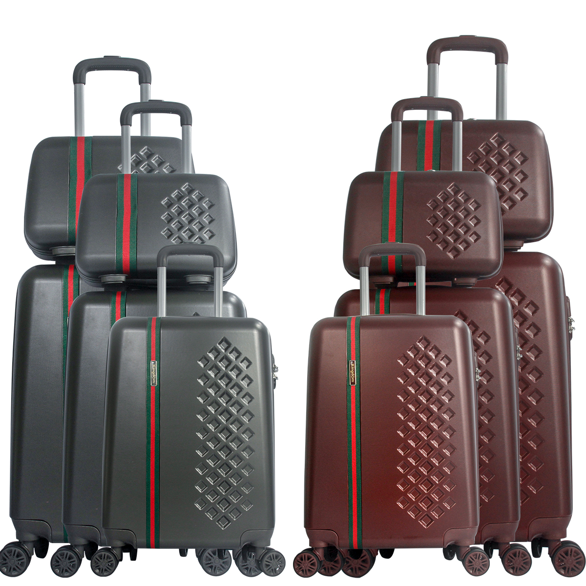 high quality fashion black hardcase plastic luxury trolley bag 5 pieces travel carry on suitcase abs