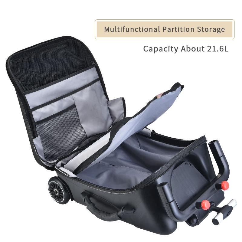 Custom Travelling Bags Foldable Carry On Ride On Children Kids Scooter Travel Trolley Cart Suitcase 