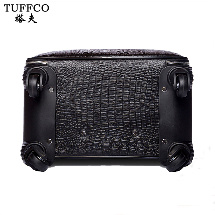 China Factory Supplier Genuine Leather Travel Trolley Bag With Wheel
