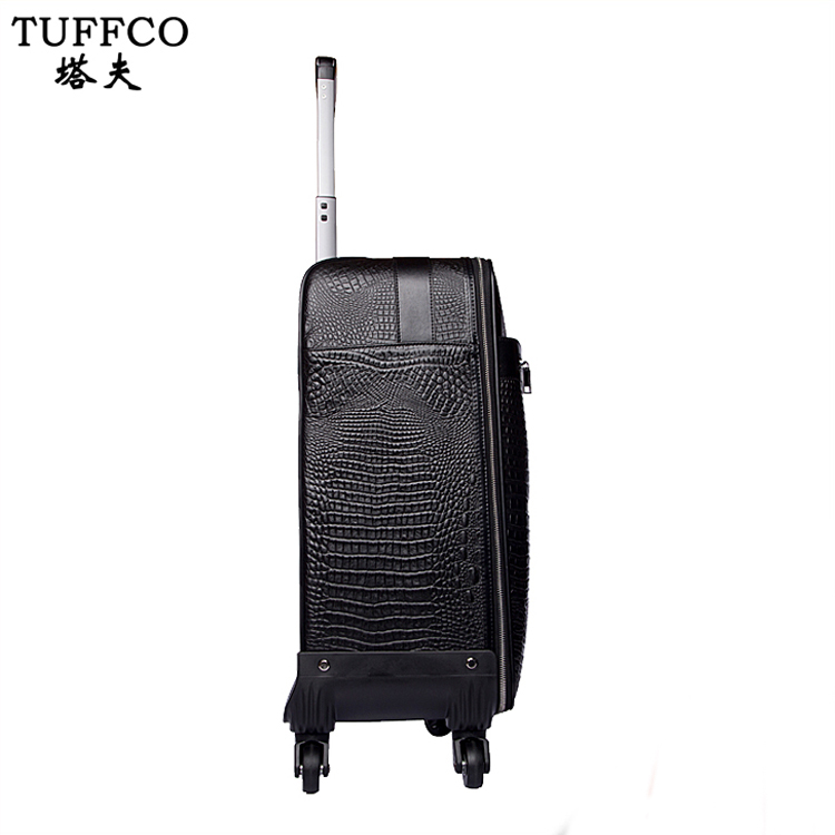 China Factory Supplier Genuine Leather Travel Trolley Bag With Wheel