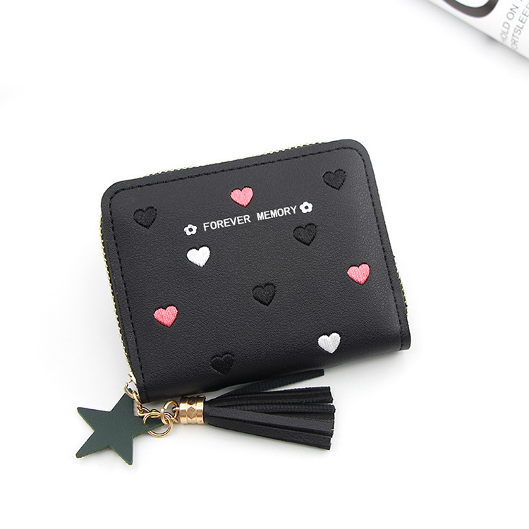 Amazon Top Seller Women PU Tassel Purse Short Mode