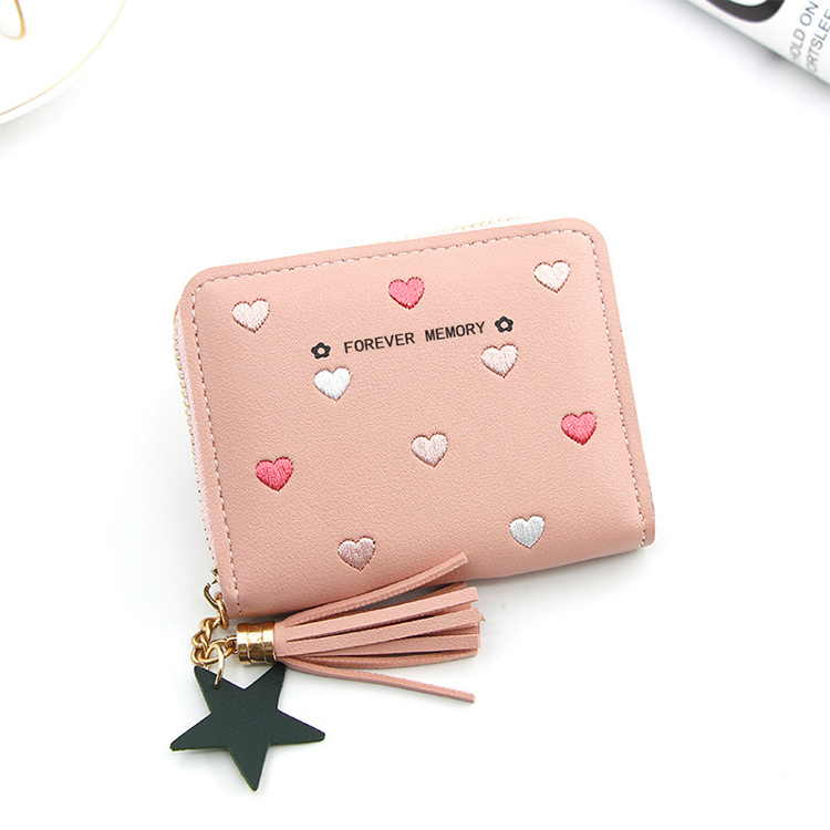 Amazon Top Seller Women PU Tassel Purse Short Mode