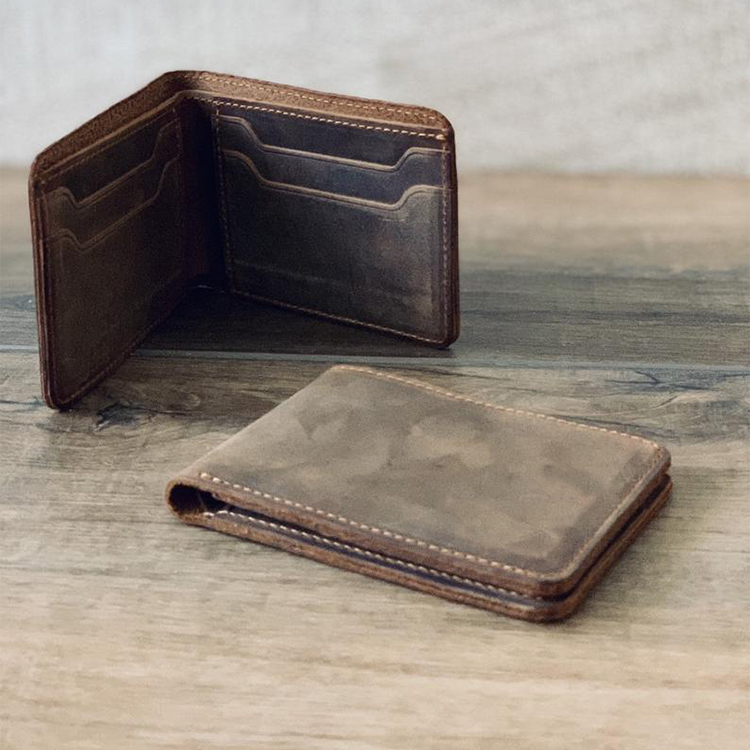 Custom Crazy Horse Wallet For Men Bifold Genuine L