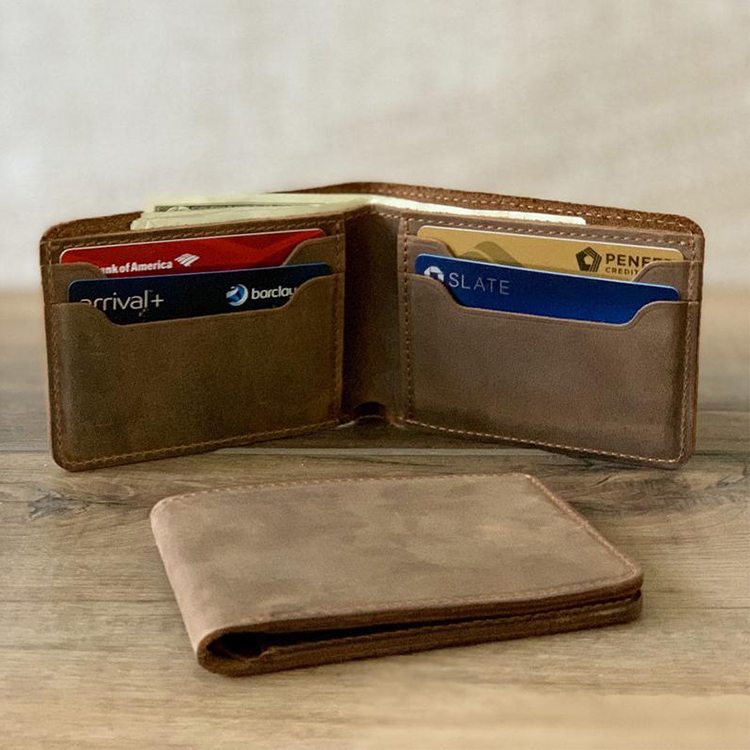 Custom Crazy Horse Wallet For Men Bifold Genuine L
