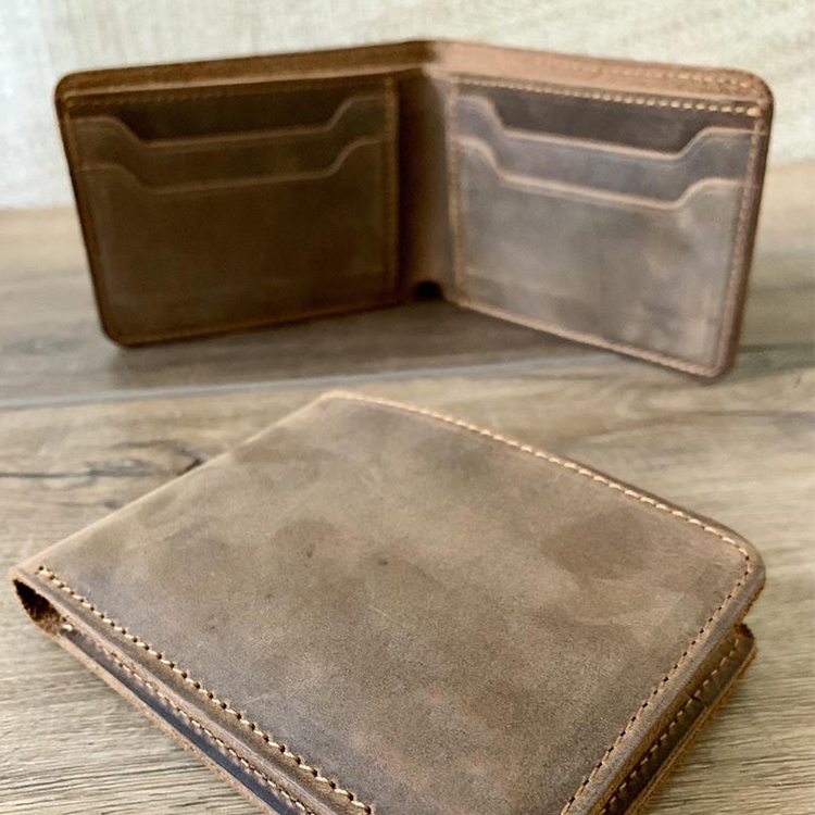Custom Crazy Horse Wallet For Men Bifold Genuine L