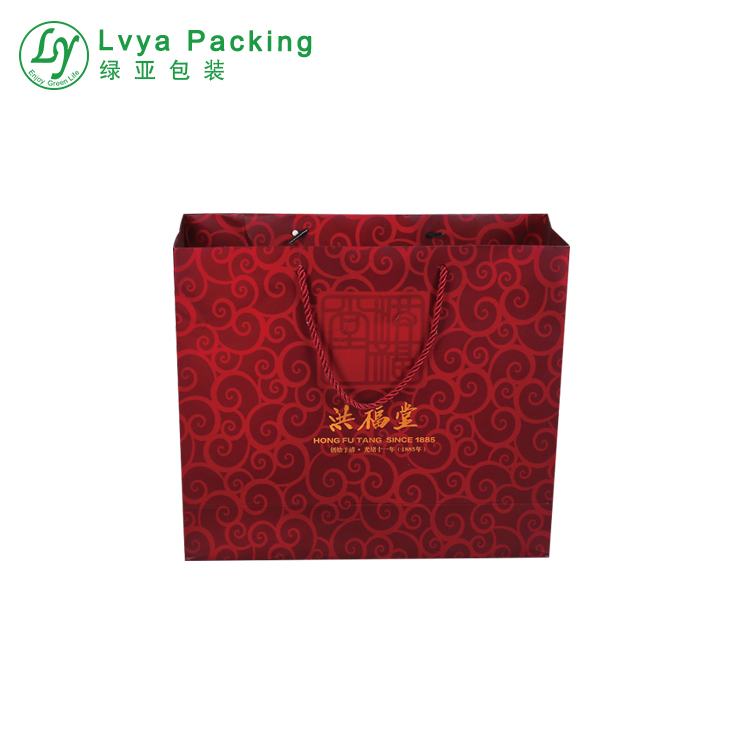 Custom logo luxury black card board art paper bag 