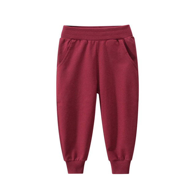 Custom Logo Kids Pants Boys Solid Long Pants Girls