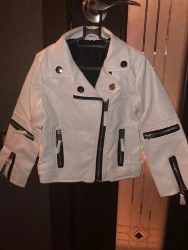 Leather PU jacket 1-7 years old children coat cuff