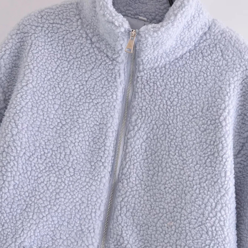 Custom Logo Casual Solid Turn Down Collar Lamb Fur