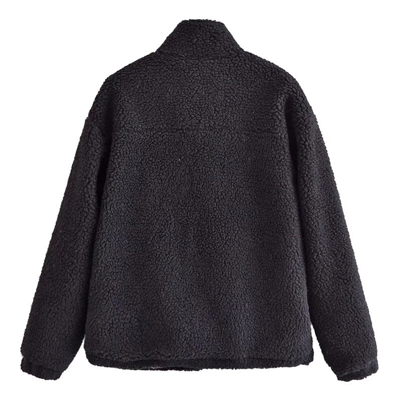 Custom Logo Casual Solid Turn Down Collar Lamb Fur