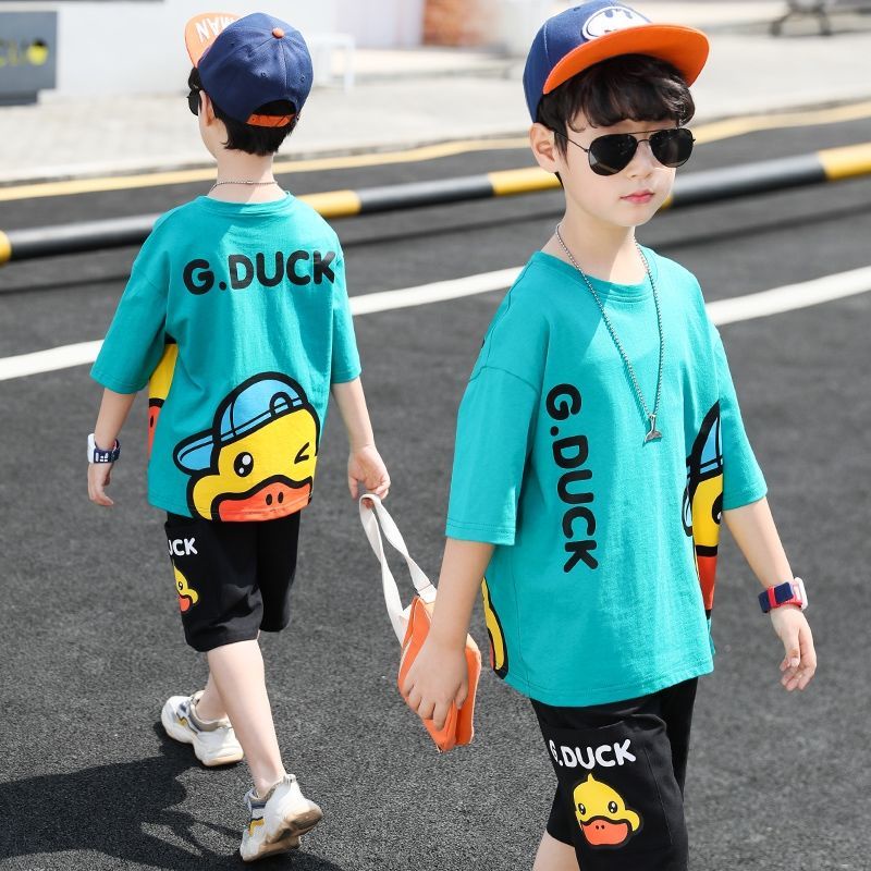 M&K 3-12 years Baby Boy Clothes Kids  (Cotton) Two-Piece Children 's Clothing Boys' Short-Sleeve