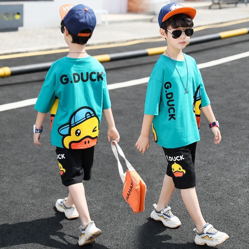 M&K 3-12 years Baby Boy Clothes Kids  (Cotton) Two-Piece Children 's Clothing Boys' Short-Sleeve