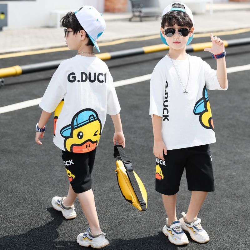 M&K 3-12 years Baby Boy Clothes Kids  (Cotton) Two-Piece Children 's Clothing Boys' Short-Sleeve