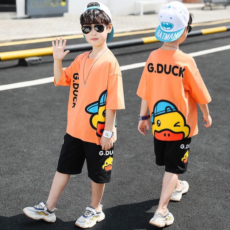 M&K 3-12 years Baby Boy Clothes Kids  (Cotton) Two-Piece Children 's Clothing Boys' Short-Sleeve