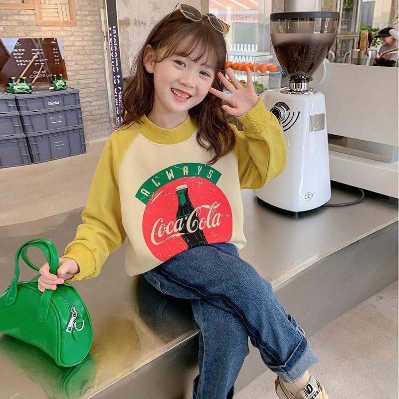 [Ready Stock] 3-14 Years old girl autumn sweater 2022 new foreign children spring and autumn childre