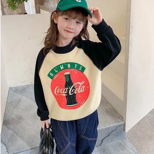 [Ready Stock] 3-14 Years old girl autumn sweater 2022 new foreign children spring and autumn childre
