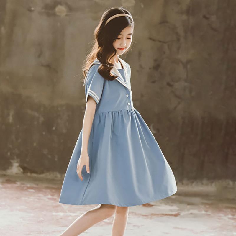 ✨ JMee JMee✨Big Children's Clothing Girls Dresses Half-Sleeved 2022 New Style Girls' Big Kids Middle