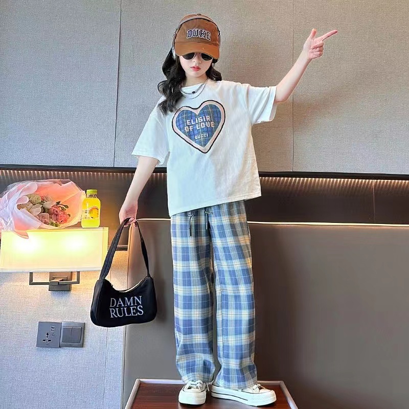 [Ready Stock] 3-14 Years OLD Girl Set Children's Short-sleeved Set Summer Girl Set Children's Casual