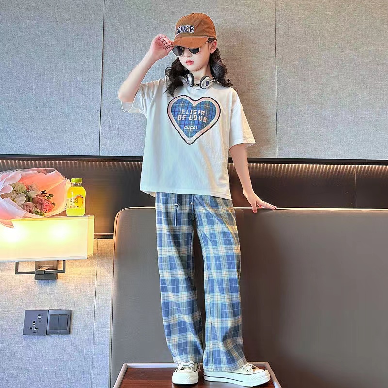 [Ready Stock] 3-14 Years OLD Girl Set Children's Short-sleeved Set Summer Girl Set Children's Casual