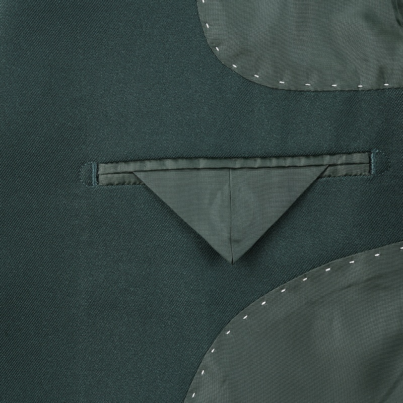 High quality boy`s suit army green color solid TR 