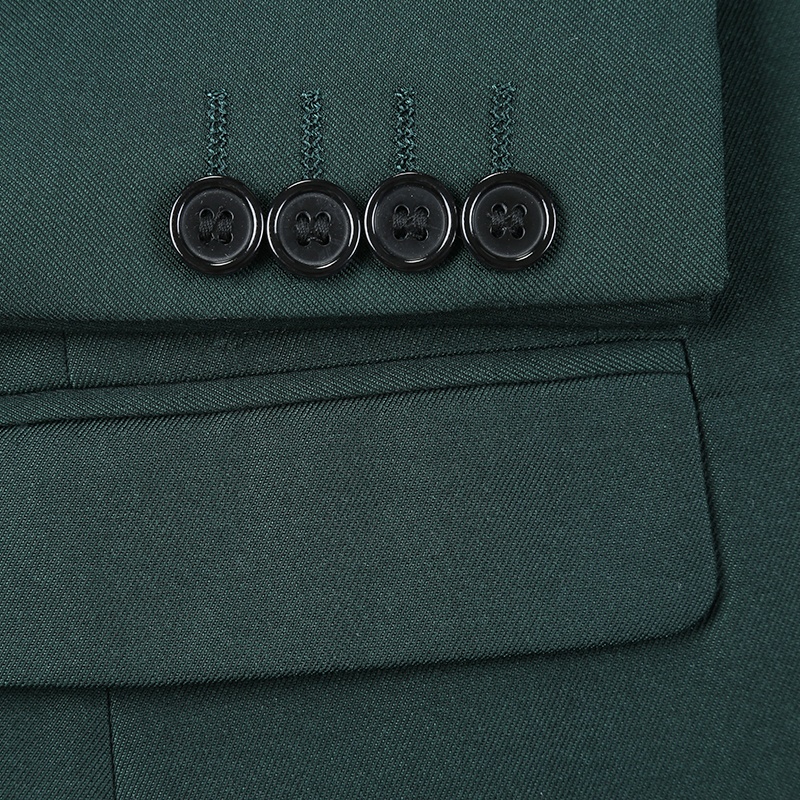 High quality boy`s suit army green color solid TR 