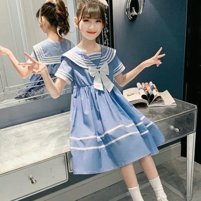 [Ready Stock] 3-14 Years old girl dress, girl dress, 2022 new models, girl short-sleeved dress, chil