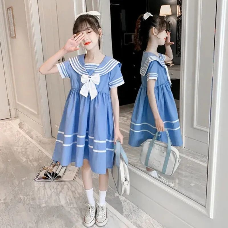 [Ready Stock] 3-14 Years old girl dress, girl dress, 2022 new models, girl short-sleeved dress, chil