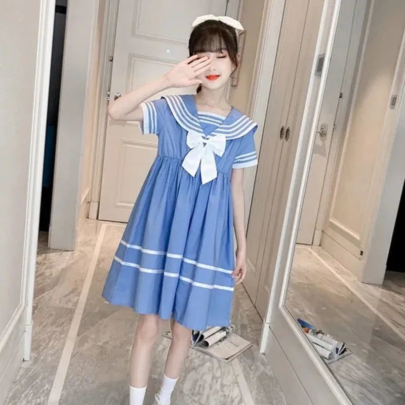 [Ready Stock] 3-14 Years old girl dress, girl dress, 2022 new models, girl short-sleeved dress, chil