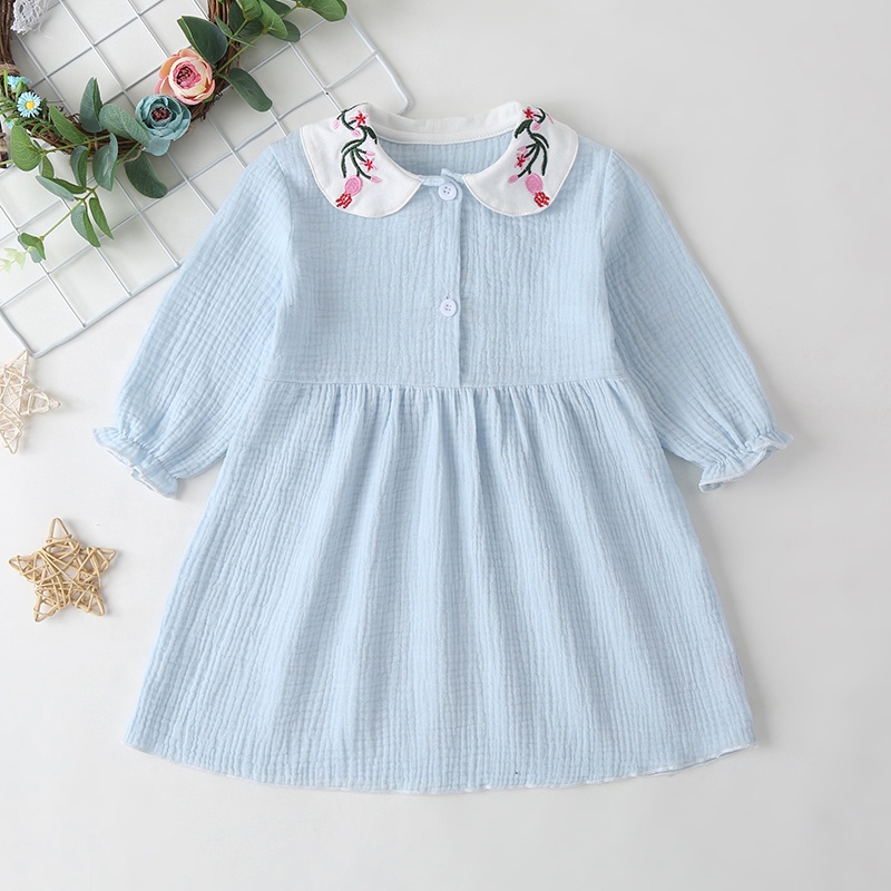 Girls Spring And Autumn Long-Sleeved Dress Childre
