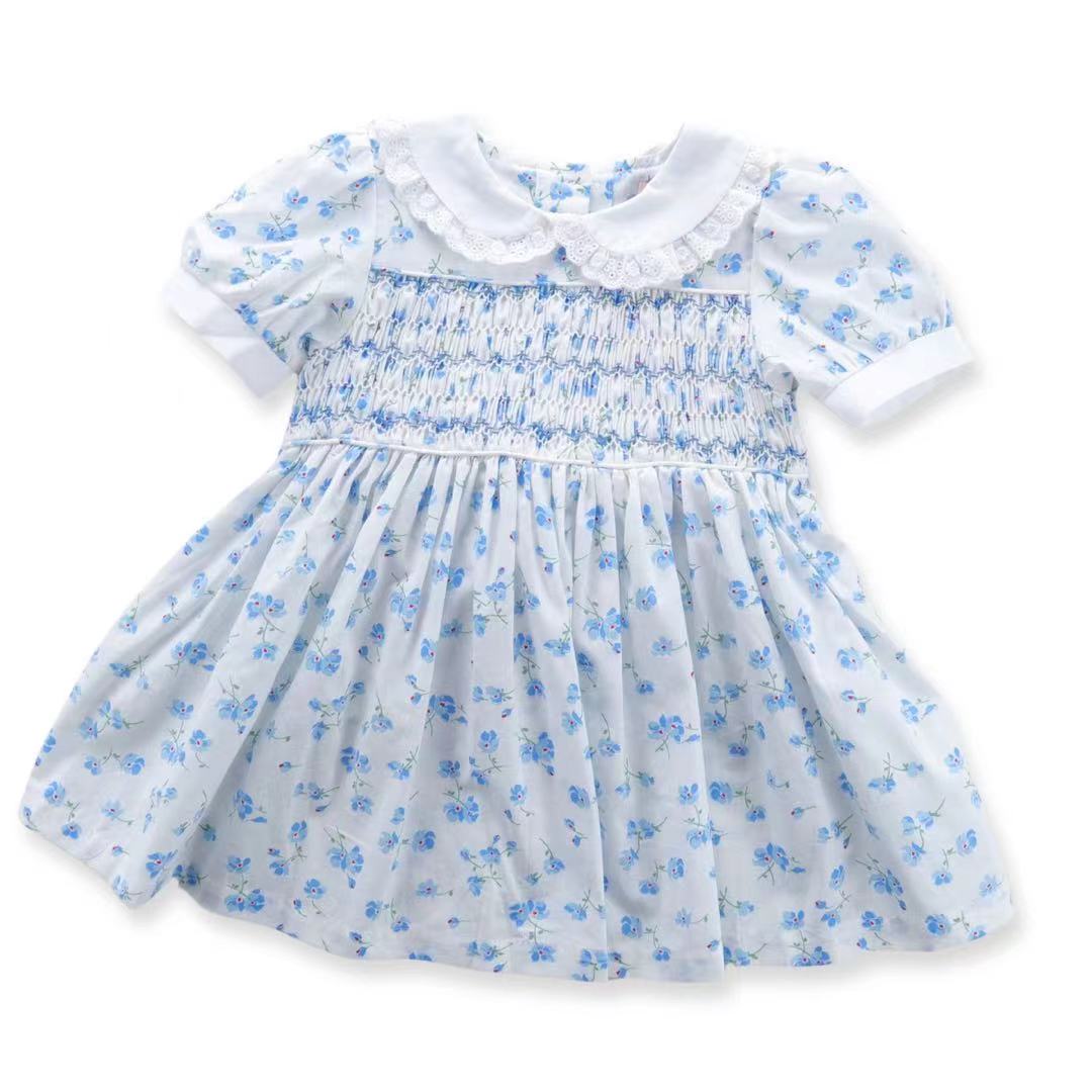 smocked girls summer dresses flower floral baby fr