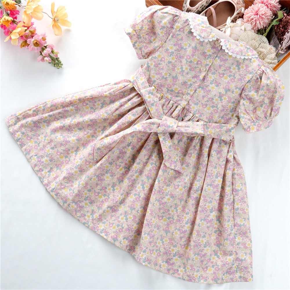 wholesale kids clothing smocked dress girls flower