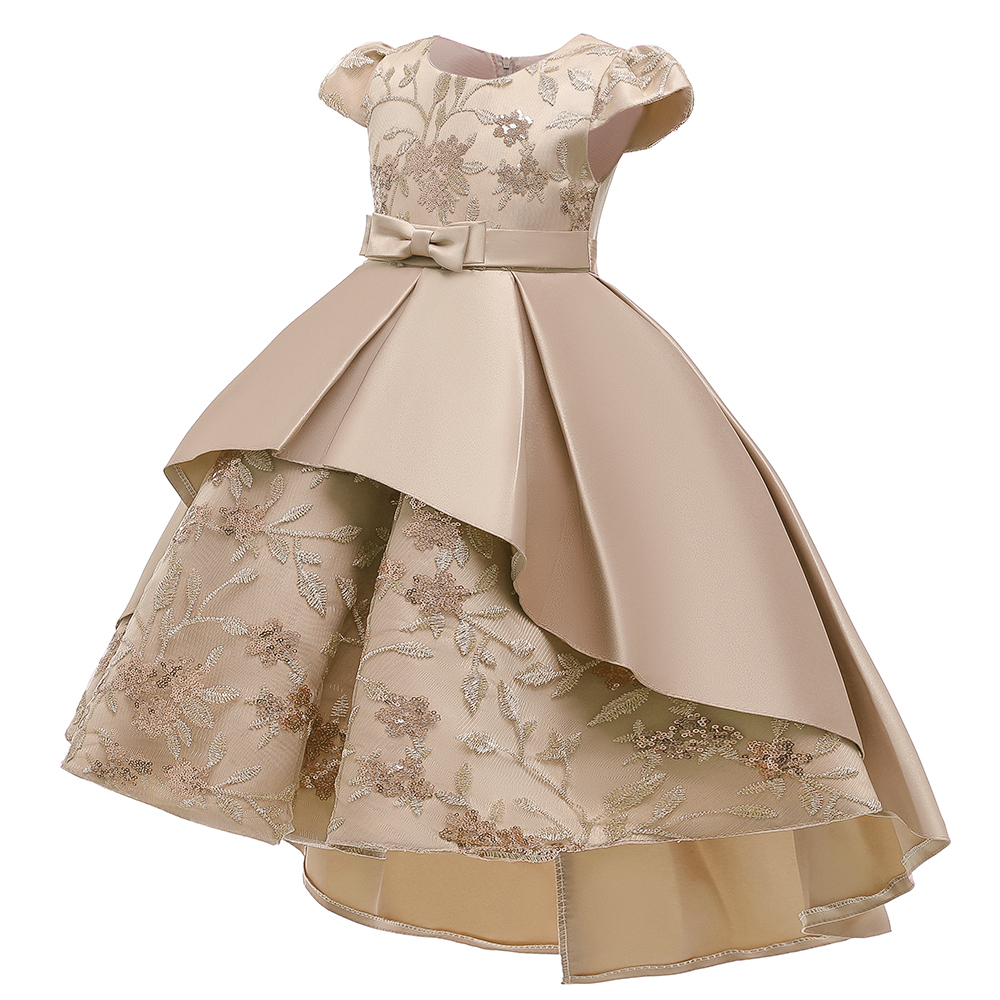 FSMKTZ New Product Kids Frock Bowknot Design Satin