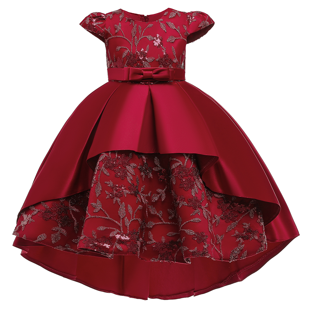 FSMKTZ New Product Kids Frock Bowknot Design Satin