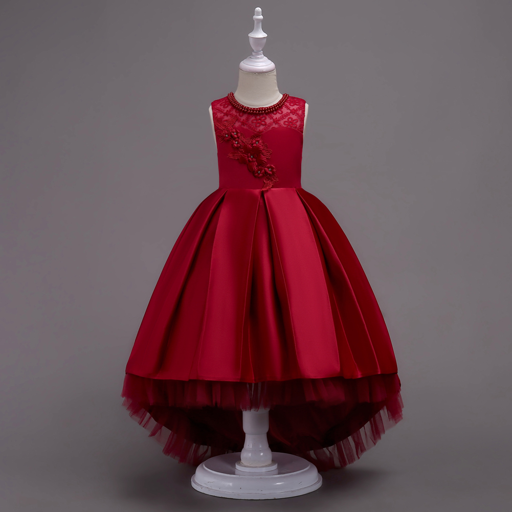 Western style Flower Girl wedding gown 3-D Embroid