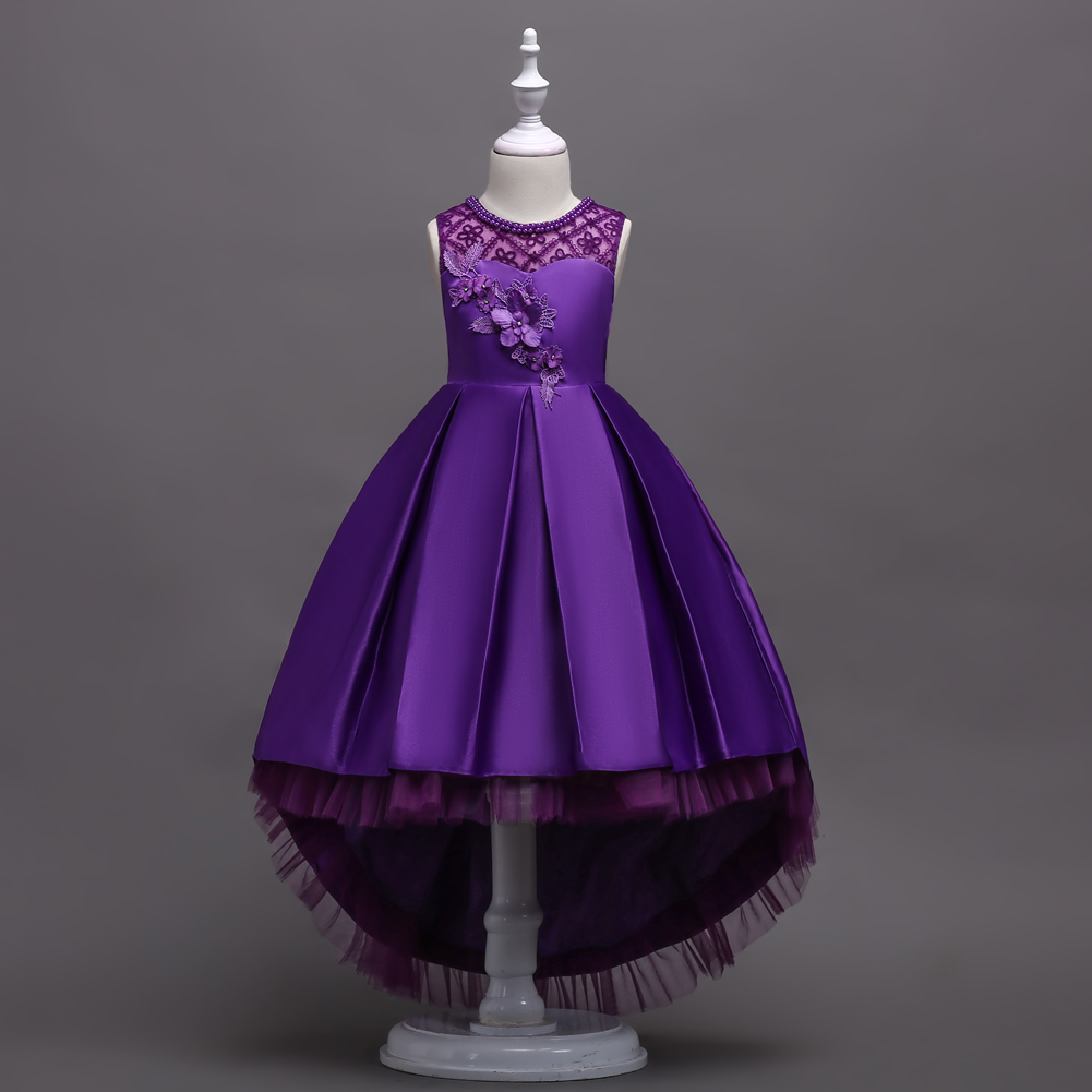 Western style Flower Girl wedding gown 3-D Embroid