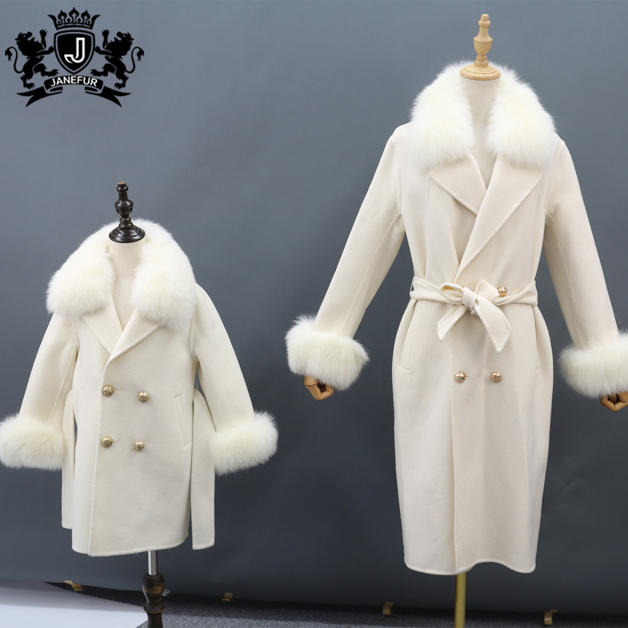 Janefur Winter Warm Kid's Cashmere Coat Parent-Chi