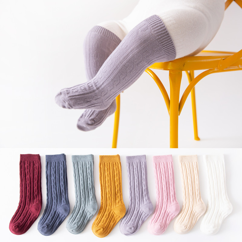 Cute Twist pattern Combed Cotton children socks Ri