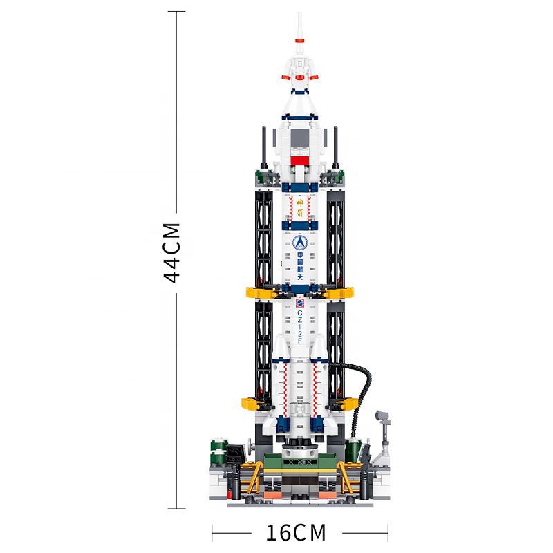 Zhegao 703PCS Long March 2F Space Rocket 3D Model 