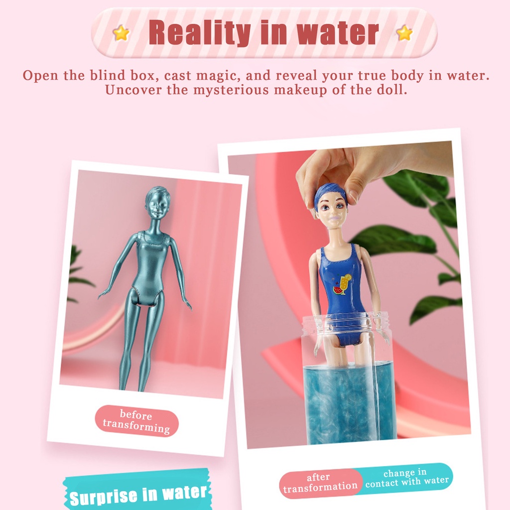 Surprise Color Change Dolls with 7 Surprises Including Including Outfit, Accessories Gift for Kids