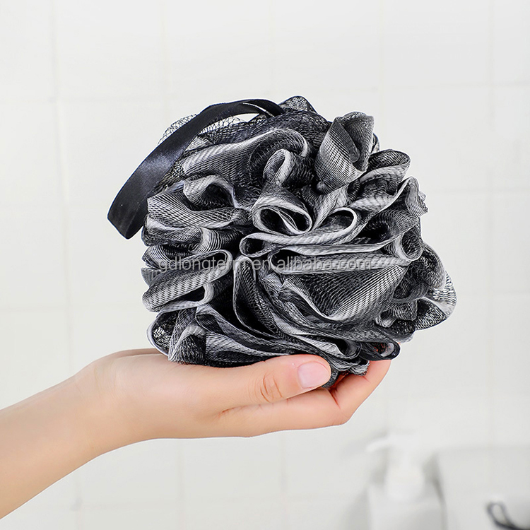 Black Colors Bath Sponge Shower Mesh Exfoliating S