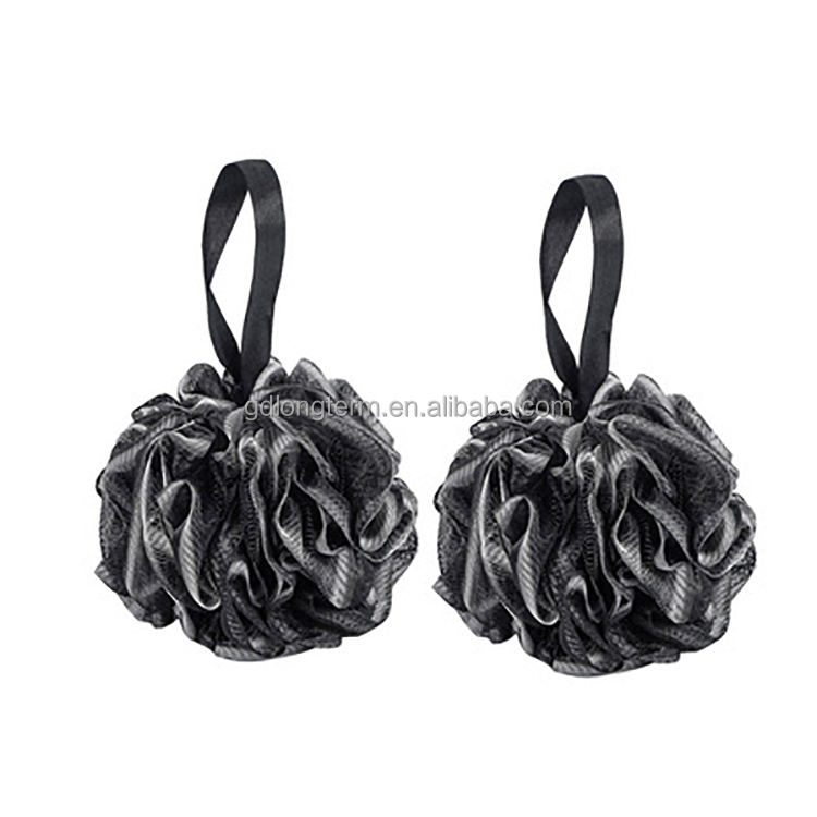 Black Colors Bath Sponge Shower Mesh Exfoliating S