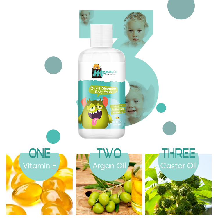 OEM private labels 250ml 2in1 baby shower gel body