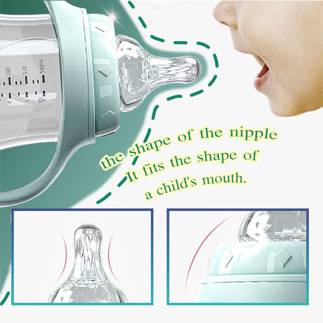 MIMIPAPA BPA Free Baby Feeding Bottles Milk Feeding Bottle for Babies Wide Neck Glass Green Box Pack