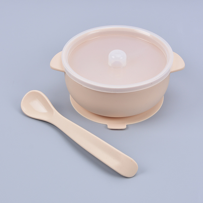 baby feeding dinnerware sets Children Silicone Tableware bowl with lid and Spoon baby bowl kids bowl