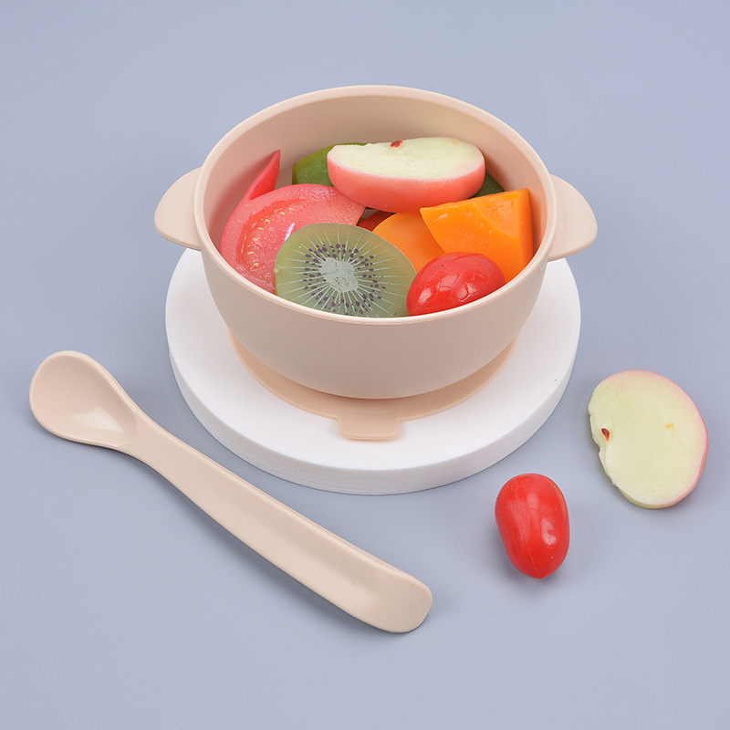 baby feeding dinnerware sets Children Silicone Tableware bowl with lid and Spoon baby bowl kids bowl