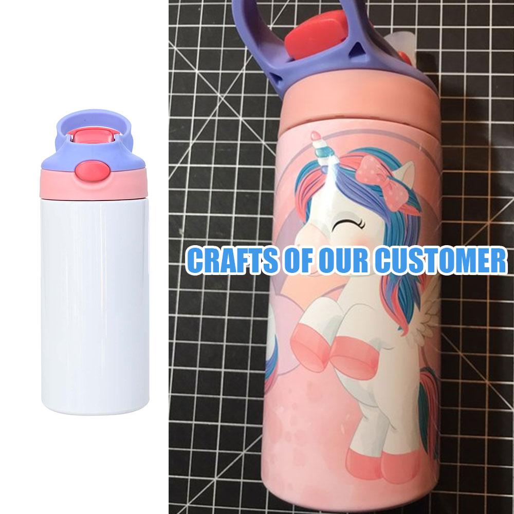 USA warehouse mixed color stainless steel double wall baby sippy cup kids 12 oz sublimation tumblers
