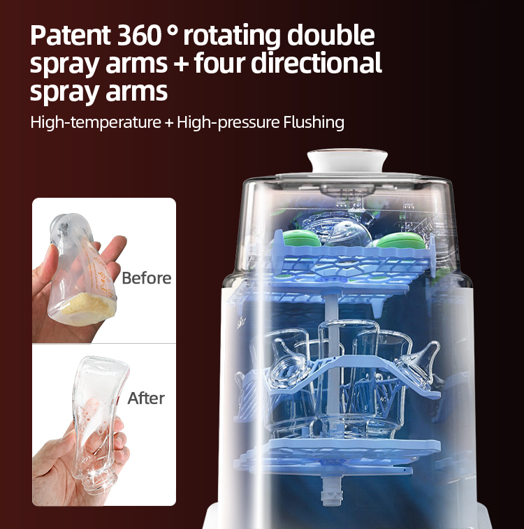 Oem Odm 3 In 1 Automatic Feeding Bottle Sterilizer Electric Baby Bottle Washer Machine Baby Bottle D