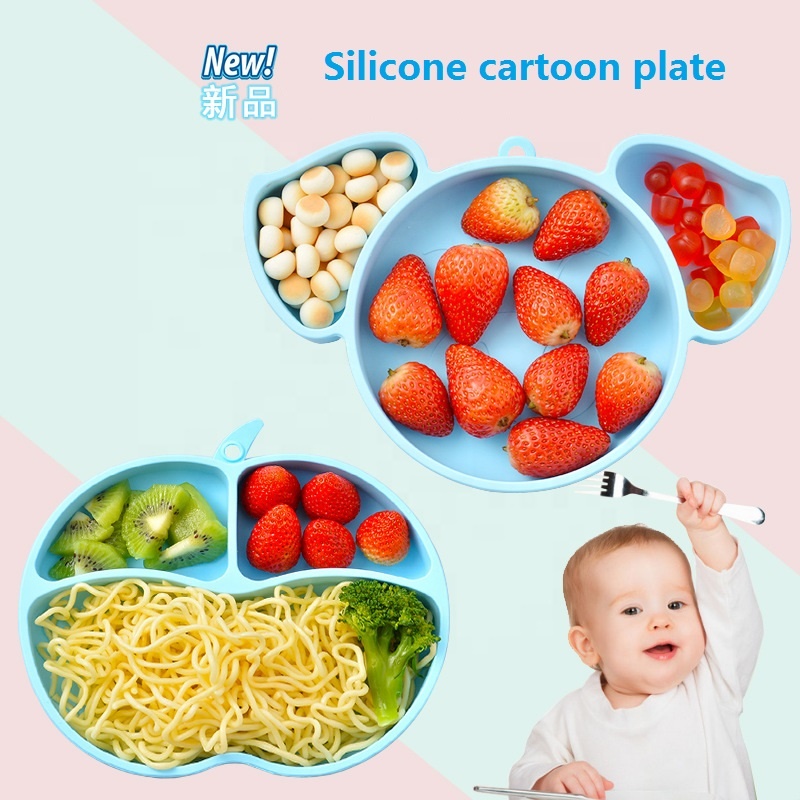amazon children silicone tray bowl cartoon tablewa